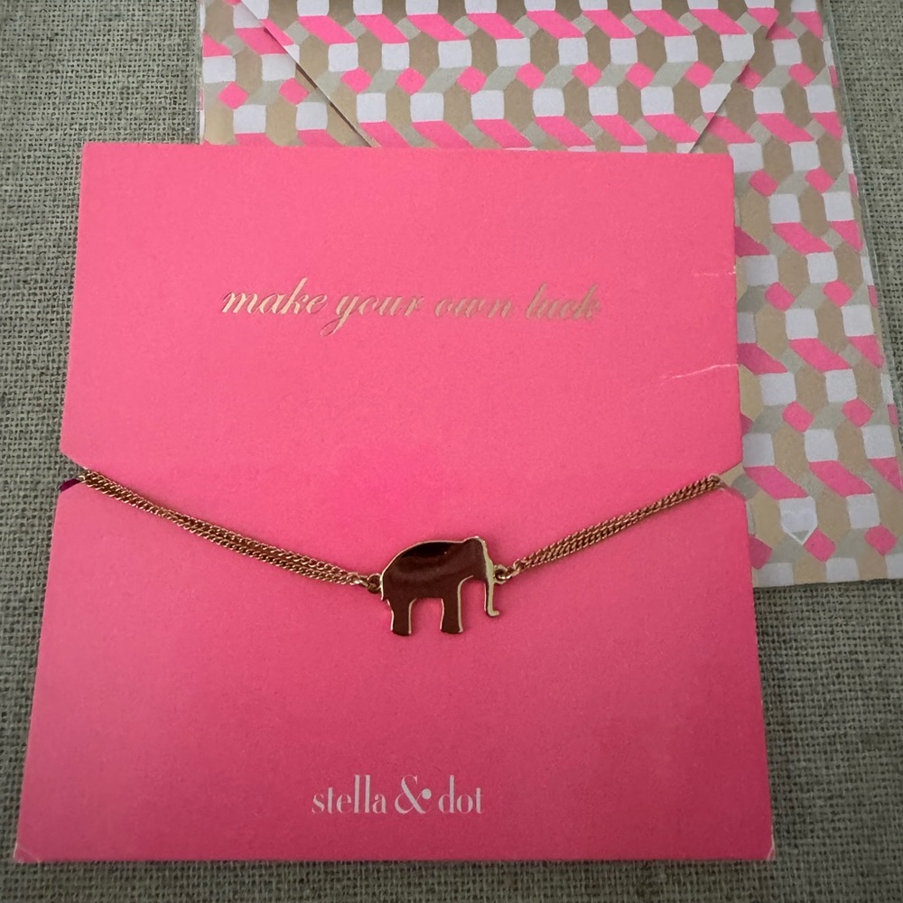 Stella & Dot Gold Elephant Wishing Bracelet
